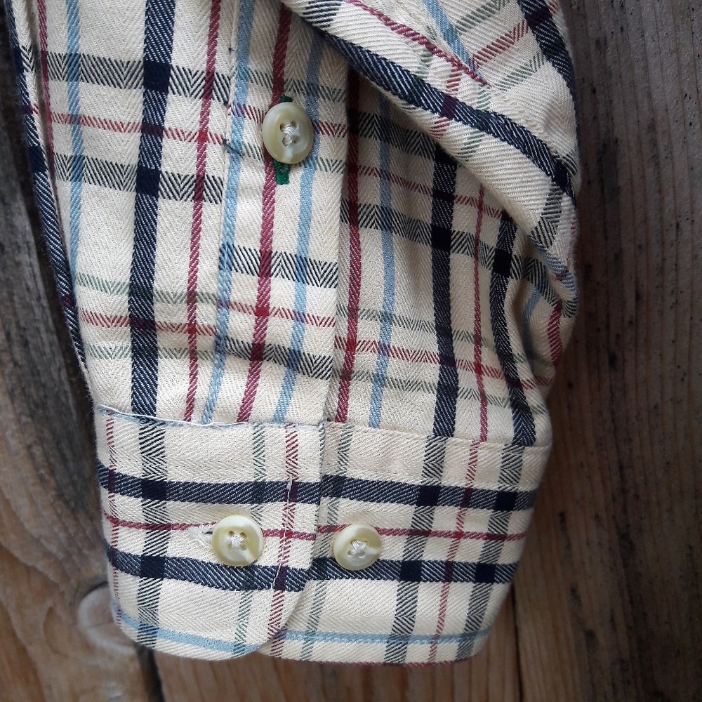 DUP Tommy Hilfiger Mens Shirt 100 Cotton Vintage Plaid Lion Crest Preppy M - Picture 4 of 6